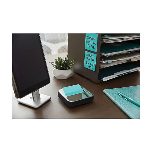 Post-it Pop-Up Dispensers<® Pop-up Notes Dispenser for 3" x 3" notes, Black with Steel Top (STL-330-B)