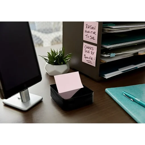Post-it Pop-Up Dispensers<Pop-up Wave Design Dispenser for 3" x 3" Notes, Black (WAVE-330-BKVP)