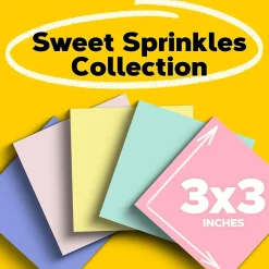 Post-it Post-It Notes<Recycled Notes, 3" x 3", Sweet Sprinkles Collection, 100 Sheet/Pad, 12 Pads/Pack (654-RP-A/654-A)