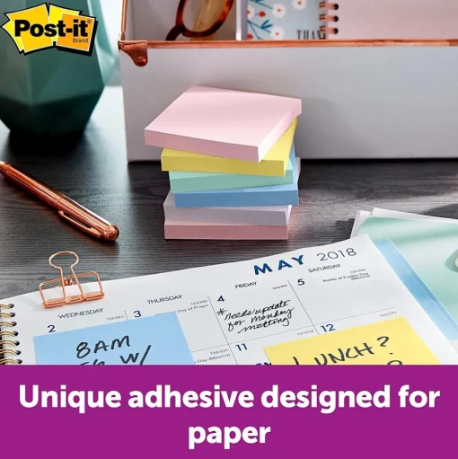 Post-it Post-It Notes<Recycled Notes, 3" x 3", Sweet Sprinkles Collection, 100 Sheet/Pad, 12 Pads/Pack (654-RP-A/654-A)