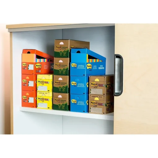 Post-it Post-It Notes<Recycled Notes, 3" x 3", Canary Collection, 75 Sheet/Pad, 24 Pads/Pack (654R24CPCY)