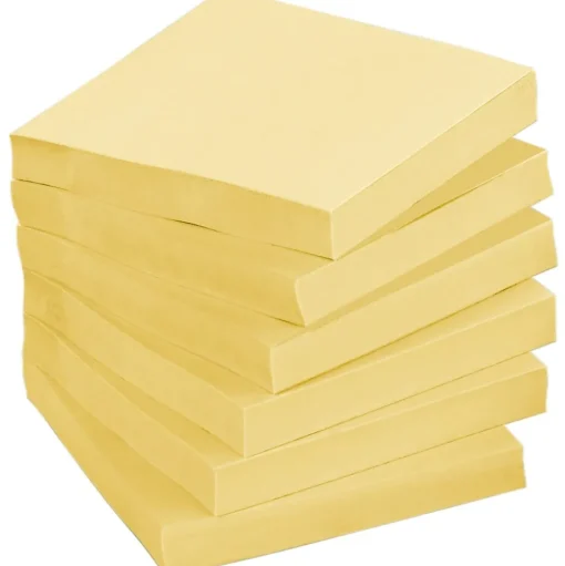 Post-it Post-It Notes<Recycled Notes, 3" x 3", Canary Collection, 75 Sheet/Pad, 24 Pads/Pack (654R24CPCY)