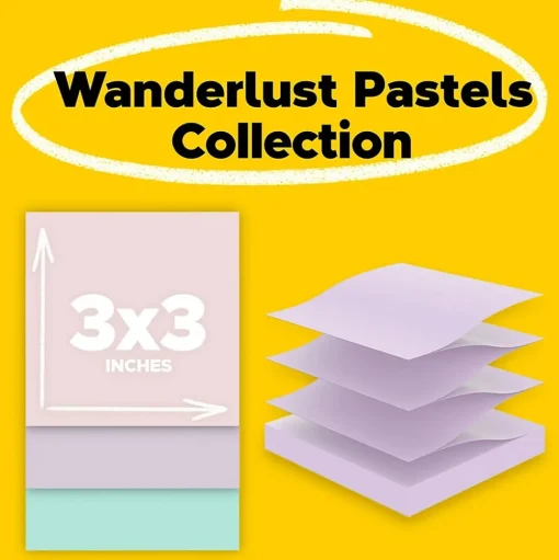 Post-it Post-It Notes<Recycled Super Sticky Pop-up Notes, 3" x 3", Collection, 70 Sheet/Pad, 6 Pads/Pack (R330R-6SSNRP)