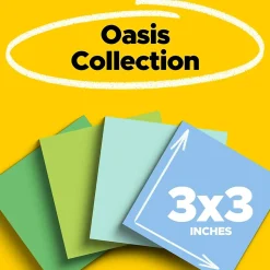 Post-it Post-It Notes<Recycled Super Sticky Notes, 3" x 3", Oasis Collection, 70 Sheet/Pad, 24 Pads/Pack (654R-24SST-CP)