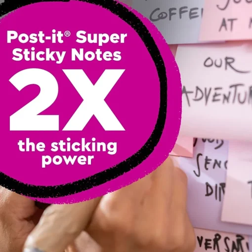 Post-it Post-It Notes<Recycled Super Sticky Notes, 3" x 3", Oasis Collection, 70 Sheet/Pad, 24 Pads/Pack (654R-24SST-CP)