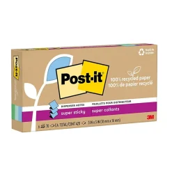 Post-it Post-It Notes<Recycled Super Sticky Pop-up Notes, 3" x 3", Collection, 70 Sheet/Pad, 6 Pads/Pack (R330R-6SST)
