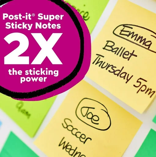 Post-it Post-It Notes<Recycled Super Sticky Notes, 4" x 6", Canary Collection, 45 Sheet/Pad, 4 Pads/Pack (4621R-4SSCY)