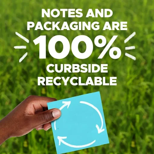 Post-it Post-It Notes<Recycled Super Sticky Notes, 4" x 6", Canary Collection, 45 Sheet/Pad, 4 Pads/Pack (4621R-4SSCY)