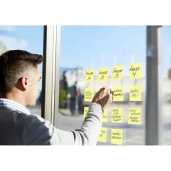 Post-it Post-It Notes<Recycled Super Sticky Pop-up Notes, 3" x 3", Canary Collection, 70 Sheet/Pad, 6 Pads/Pack (R330R-6SSCY)