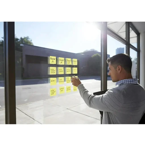 Post-it Post-It Notes<Recycled Super Sticky Pop-up Notes, 3" x 3", Canary Collection, 70 Sheet/Pad, 6 Pads/Pack (R330R-6SSCY)