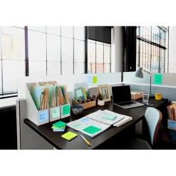 Post-it Post-It Notes<Recycled Super Sticky Notes, 4" x 4", Bora Bora Collection, Lined, 90 Sheet/Pad, 4 Pads/Pack (675-4SST)