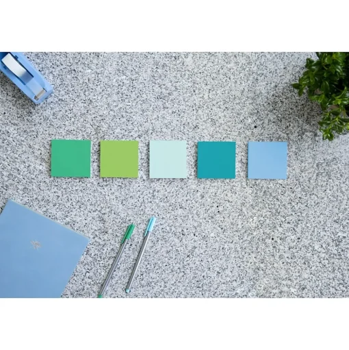 Post-it Post-It Notes<Recycled Super Sticky Notes, 3" x 3", Oasis Collection, 90 Sheet/Pad, 12 Pads/Pack (65412SST)