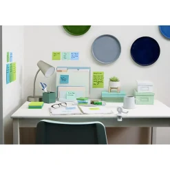 Post-it Post-It Notes<Recycled Super Sticky Notes, 3" x 3", Oasis Collection, 90 Sheet/Pad, 12 Pads/Pack (65412SST)