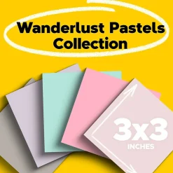 Post-it Post-It Notes<Recycled Super Sticky Notes, 3" x 3", Collection, 90 Sheet/Pad, 5 Pads/Pack (654-5SSNRP)