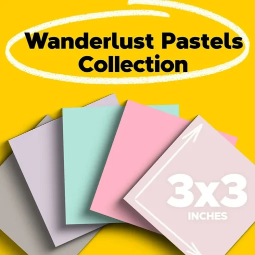 Post-it Post-It Notes<Recycled Super Sticky Notes, 3" x 3", Collection, 90 Sheet/Pad, 5 Pads/Pack (654-5SSNRP)