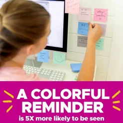Post-it Post-It Notes<Recycled Super Sticky Notes, 3" x 3", Wanderlust Pastels Collection, 70 Sheet/Pad, 24 Pads/Pack (654R-24SSNRPCP)