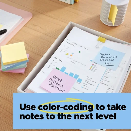 Post-it Post-It Notes<Recycled Super Sticky Notes, 4" x 4", Collection, Lined, 70 Sheet/Pad, 3 Pads/Pack (675R-3SSNRP)