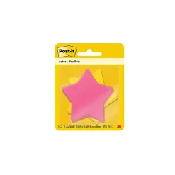 Post-it Post-It Notes<® Star-Shaped Notes, 2.6" x 2.6" Assorted Colors, 75 Sheets/Pad, 2 Pads/Pack (7350-STR)