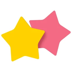 Post-it Post-It Notes<® Star-Shaped Notes, 2.6" x 2.6" Assorted Colors, 75 Sheets/Pad, 2 Pads/Pack (7350-STR)