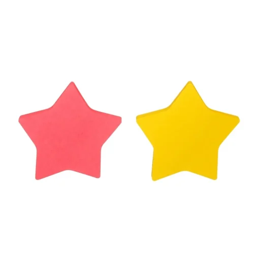 Post-it Post-It Notes<® Star-Shaped Notes, 2.6" x 2.6" Assorted Colors, 75 Sheets/Pad, 2 Pads/Pack (7350-STR)
