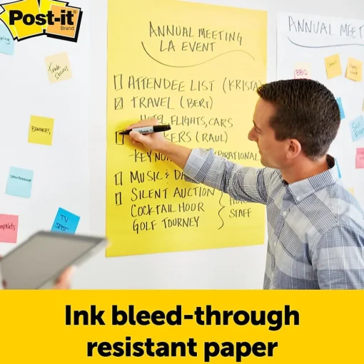 Post-it Easel Paper Pads<Super Sticky Easel Pad, 25" x 30", Lined, 30 Sheets/Pad, 4 Pads/Pack (561VAD4PK)