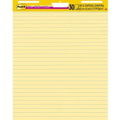 Post-it Easel Paper Pads<® Super Sticky Easel Pad, 25" x 30", Yellow with Lines, 30 Sheets/Pad (561)