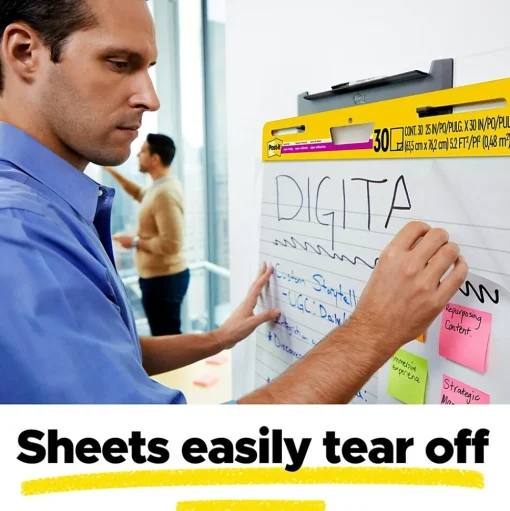 Post-it Easel Paper Pads<Super Sticky Notes, 25" x 30", Assorted Collection, Lined, 30 Sheet/Pad (561WLSS)