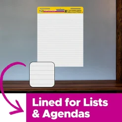 Post-it Easel Paper Pads<Super Sticky Notes, 25" x 30", Assorted Collection, Lined, 30 Sheet/Pad (561WLSS)