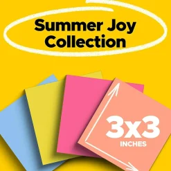 Post-it Post-It Notes<Super Sticky Notes, 3" x 3", Collection, 70 Sheet/Pad, 24 Pads/Pack (654-24SSJOY-CP)