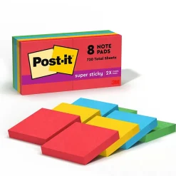 Post-it Post-It Notes<Super Sticky Notes, 2" x 2", Collection, 90 Sheet/Pad, 8 Pads/Pack (6228SSAN)