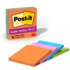 Post-it Post-It Notes<Super Sticky Notes, 4" x 4", Energy Boost Collection, Lined, 90 Sheet/Pad, 4 Pads/Pack (675-4SSUC)