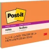 Post-it Post-It Notes<Super Sticky Notes, 8" x 6", Energy Boost Collection, 45 Sheet/Pad, 4 Pads/Pack (6845SSP)