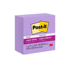 Post-it Post-It Notes<Super Sticky Notes, 3" x 3", Mulberry, 90 Sheet/Pad, 5 Pads/Pack (654-5SSCG)