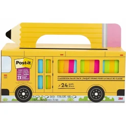 Post-it Post-It Notes<Super Sticky Notes, Bus Cabinet Pack, Assorted Bright Colors, 24 Pads/Pack, 70 Sheets/Pad (654-24SSBUS)