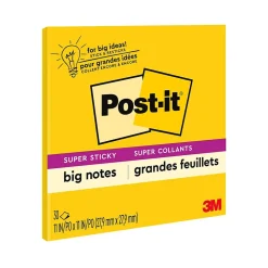 Post-it Post-It Notes<Super Sticky Notes, Big Note, Bright Yellow, 30 Sheet/Pad (MMMBN11)
