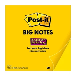 Post-it Post-It Notes<Super Sticky Notes, Big Note, Bright Yellow, 30 Sheet/Pad (MMMBN11)