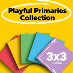 Post-it Post-It Notes<Super Sticky Notes, 3" x 3", Playful Primaries Collection, 45 Sheet/Pad, 5 Pads/Pack (3321-5SSAN)