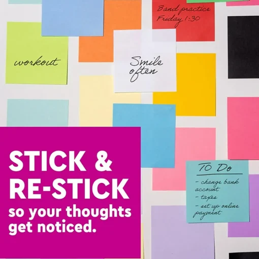 Post-it Post-It Notes<Super Sticky Notes, 3" x 3", Neon Orange, 90 Sheet/Pad, 5 Pads/Pack (654-5SSNO)