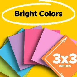 Post-it Post-It Notes<Super Sticky Notes, 3" x 3", Assorted Collection, 45 Sheet/Pad, 15 Pads/Pack (654-15SSCP)