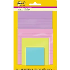 Post-it Post-It Notes<Super Sticky Notes, Assorted Sizes, Supernova Neons Collection, 45 Sheet/Pad, 4 Pads/Pack (4622-SSMIA)