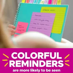 Post-it Post-It Notes<Super Sticky Notes, 4" x 4", Supernova Neons Collection, Lined, 45 Sheet/Pad, 4 Pads/Pack (4421-4SSMX)