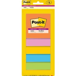 Post-it Post-It Notes<Super Sticky Notes, 3" x 3", Energy Boost Collection, 45 Sheet/Pad, 5 Pads/Pack (3321-5SSAU)