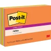 Post-it Sticky Notes<Super Sticky Notes, 4" x 6", Energy Boost Collection, 45 Sheet/Pad, 8 Pads/Pack (6445SSP)
