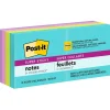Post-it Sticky Notes<Super Sticky Notes, 1-7/8" x 1-7/8", Supernova Neons Collection, 90 Sheet/Pad, 8 Pads/Pack (622-8SSMIA)