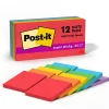Post-it Post-It Notes<Super Sticky Notes, 3" x 3", Playful Primaries Collection, 90 Sheet/Pad, 12 Pads/Pack (65412SSAN)