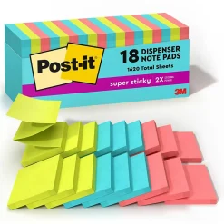Post-it Post-It Notes<Super Sticky Pop-up Notes, 3" x 3", Supernova Neons Collection, 90 Sheets/Pad, 18 Pads/Pack (R330-18SSMIACP)