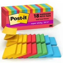 Post-it Post-It Notes<Super Sticky Pop-up Notes, 3" x 3", Playful Primaries Collection, 90 Sheet/Pad, 18 Pads/Pack (R330-18SSAN-CP)