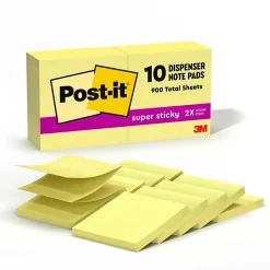 Post-it Post-It Notes<Super Sticky Pop-Up Notes, 3" x 3" Canary Yellow, 90 Sheets/Pad, 10 Pads/Pack (R330-10SSCY)