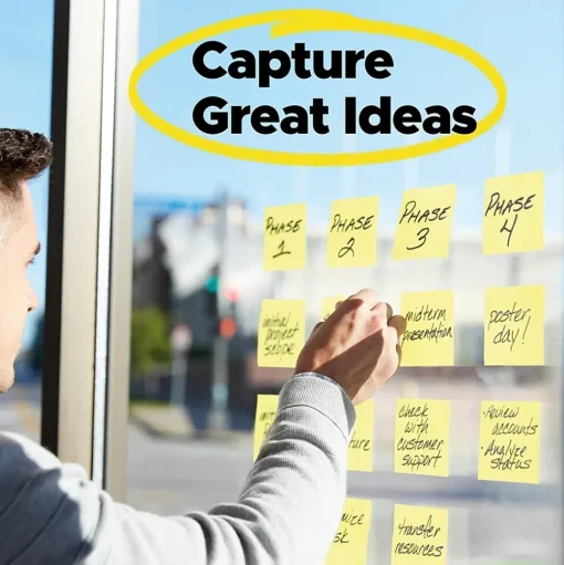 Post-it Sticky Notes<Super Sticky Pop-up Notes, 3" x 3", Canary Collection, 90 Sheet/Pad, 12 Pads/Pack (R33012SSCY)