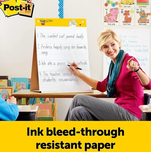 Post-it Easel Paper Pads<® Super Sticky Tabletop Easel Pad, 20" x 23", Primary Lined, 20 Sheets/Pad (563PRL)